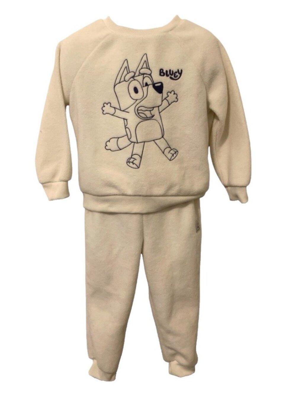 Bluey Baby Boy Sweatshirt Jogger Pants Size 3T Cream Long Sleeve Tapered Ankles - Picture 2 of 12
